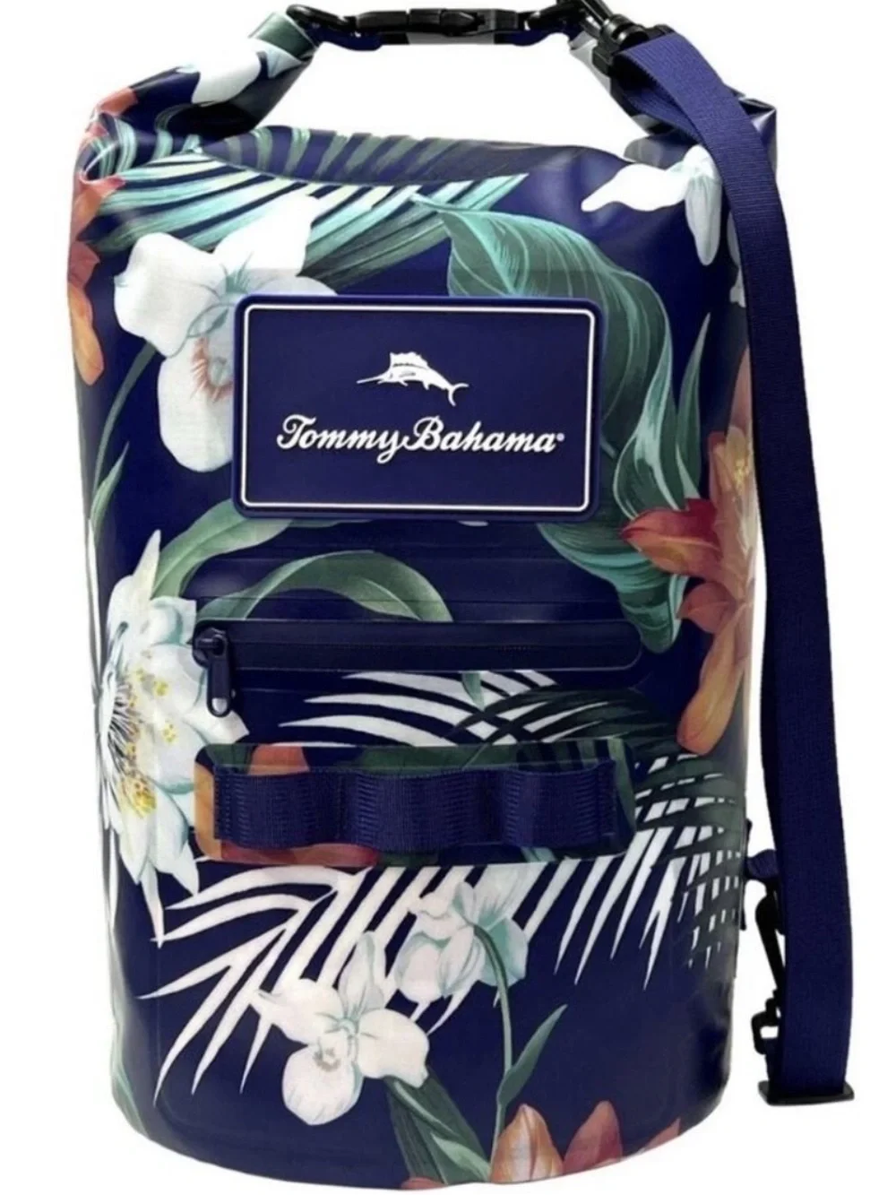 Tommy Bahama Navy Floral Waterproof Dry Duffel